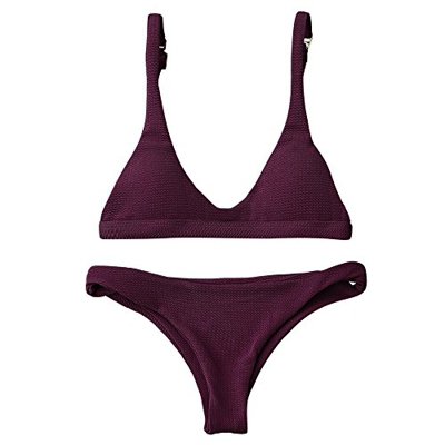 ZAFUL Mujer Bikini Conjuntos Trajes de baño (M, Fucsia)