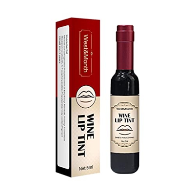 thorityau Mancha de Labios para Botella de Vino - Juego de lápiz Labial a Prueba de Agua con 6 Colores, lápiz Labial de Vino líquido para Maquillaje d