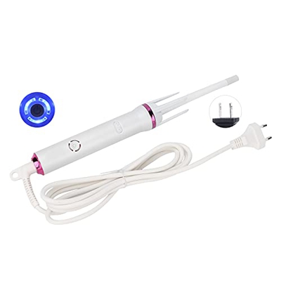 Rizador de pelo automático, giratorio, de cerámica, con indicador de temperatura LCD, voltaje dual 110-220 V (UE)