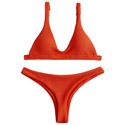 ZAFUL Mujer Bikini Conjuntos Trajes de baño (M, Naranja Brillante) características