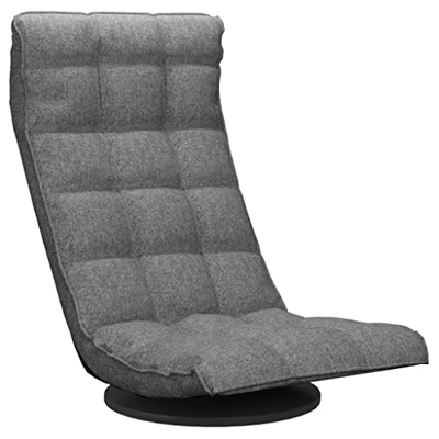 vidaXL Silla de Suelo giratoria de Tela Gris Claro