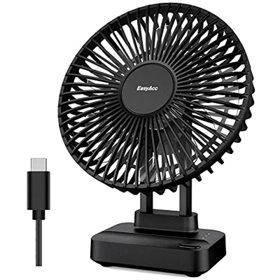 EasyAcc Ventilador de Escritorio Circulación de Aire 3 Ajustes de Velocidad USB Ventilador Portátil Silencioso Viento Fuerte,Adecuado para Oficinas,Do