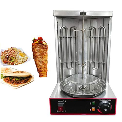 Barbacoa eléctrica de 3 kW, vertical, de acero inoxidable, para el hogar, el balcón o el jardín