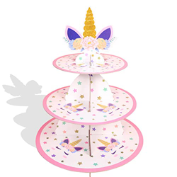 Soporte para cupcakes Unicornio Stand para muffins de cartón para baby shower, fiestas de cumpleaños, mesa de centro, bodas, baby shower, reutilizable en oferta