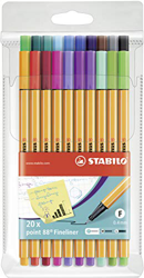 STABILO - Rotulador punta fina point 88, Estuche con 20 colores en oferta