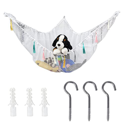 FuninCrea Hamaca, Hamaca de Almacenamiento de Animales Colgantes de Malla con Borlas, Marco de Red de Hamaca Duradera para el Almacenamiento (Blanco) precio