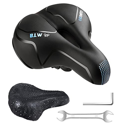 YOUNGDO Sillín Bicicleta,Sillín de Bicicleta Gel,Sillin Bici Ergonómico Hombre Mujer Asiento de Bicicleta Antiprostatico Cómodo y Transpirable para BM