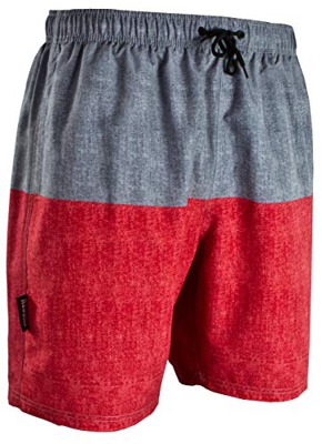 Guggen Mountain Banador de Natacion para Hombre Traje de Bano Rayas Deportivos Short para Natacion Playa Piscina roja XXXL