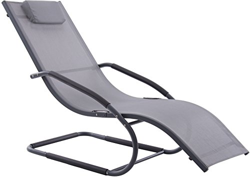 Vivere wavelng1-gb Wave aluminio tumbona, gris/negro precio