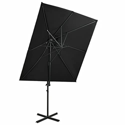 Susany Sombrilla Voladiza con Cubierta Doble Sombrilla de Jardín Sombrilla Parasol para Terraza Jardín Playa Piscina Patio Diseño Inclinable y Girator en oferta