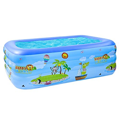 Rianpesn Piscina Inflable para Patio Trasero - Piscina de salón Inflable sobre el Suelo para niños Adultos - para Fiesta de Agua de Verano (Fondo de B