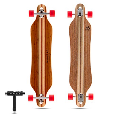 Magneto Hana Longboard Colección | 42 Pulgadas Patinetas Longboard | Bambú con Arce Duro Core | Crucero, Talla, Bailar, Freestyle (Crucero)