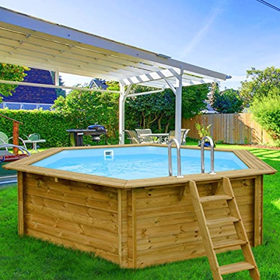 Piscina de madera Barbados 1 434 x 401 x 116 cm madera nórdica piscinas jardín decoración madelux