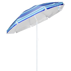 Sombrilla de Playa 200 cm Azul a Rayas en oferta