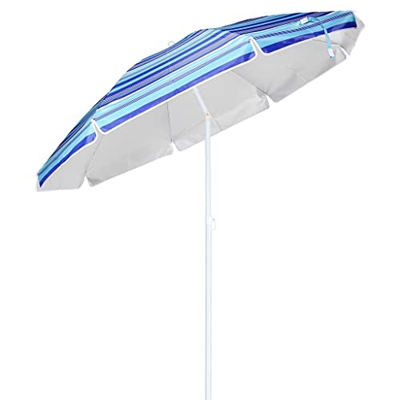 Sombrilla de Playa 200 cm Azul a Rayas