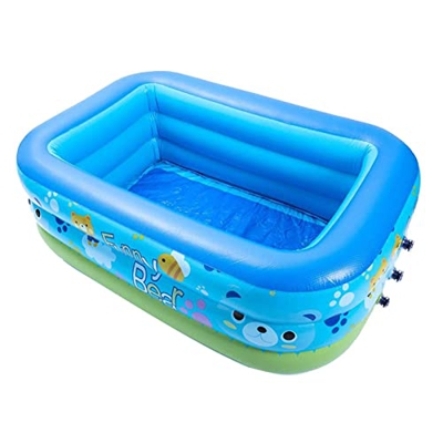 luminiu Piscina para niños – Piscina hinchable rectangular – Piscina gruesa – Bañera hinchable para interior o exterior – 120 cm/130 cm/150 cm/180 cm