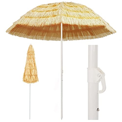 Beyamis Sombrilla de Playa Estilo Hawai Natural 240 cm