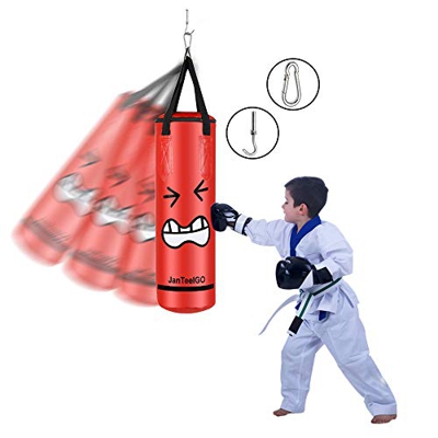 Saco de Boxeo para Colgar en el Techo - JanTeelGO Saco de Arena Bolsa sin Relleno para Niños y Adulto,Boxing Bag con Cadena de Montaje Taekwondo Muay 