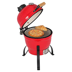 PIAOCHONG Barbacoa de carbón para ahumar, parrilla de barbacoa resistente 3 en 1 para jardín, camping, cocina al aire libre, color rojo en oferta
