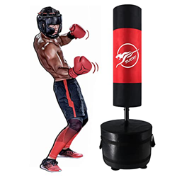Juego de saco de boxeo pesado MMA con soporte para karate con soporte para jóvenes (altura 55 pulgadas, rojo) en oferta