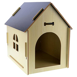 Casita de Madera para Perros, Casita para Perros Interior Plegable, Casita para Perros Lugar para Dormir Resistente a la Intemperie Y a los Arañazos p precio