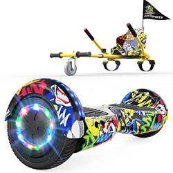 GeekMe Hoverboards,6.5" con Hoverkart Self Balance Scooter Las Ruedas LED Luces, Hoverboards con Bluetooth Dual Motorh Dual Motor precio