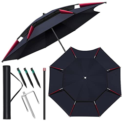 LIGUOYI Sombrillas Sombrilla para Playa Paraguas De Pesca Sombreado 99% con Bolsa De Transporte Y Ancla Dearena, Arcos De 2m/2.2m/2.4m/2.6m, Parasol F en oferta