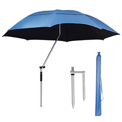 LIGUOYI Sombrilla Parasol De Pesca Parasol For Playa De 240cm, Impermeable Proteccion UV, Mástil Aluminio con Mecanismo De Inclinación, Anclaje DeAren características