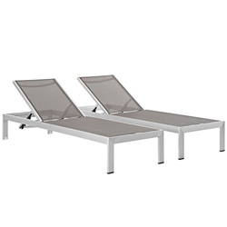 Modway Shore Set de sofá de exteriores para Patio, de aluminio, 3 piezas, plata/Beige precio