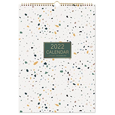 Marca Amazon - Eono Calendario de pared 2022, planificador de pared mensual para ver, de enero de 2022 a diciembre de 2022, 42,2 x 29,7 cm