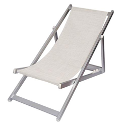 Tumbona plegable de 3 posiciones, de aluminio, modelo SOVERATO de textileno (Beige) características