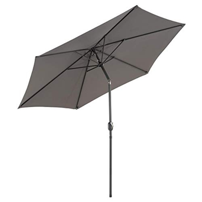 Nexos sombrilla Ø 300 cm Estructura de Acero UV Protección UPF 50 + Jardín Pantalla Mercado Pantalla con manivela Pantalla inclinable y plástico Antra