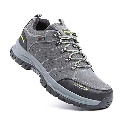 Zapatillas Trekking Hombre Antideslizantes Zapatos de Senderismo Transpirable Botas Montaña Bajas al Aire Libre 2 Gris Talla 39 EU