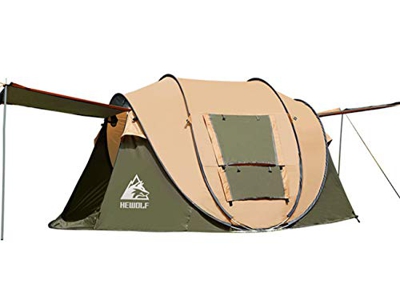 HEWOLF Tienda de Campaña Instantánea 3-4 Personas Portátil Tiendas de Campaña Automáticas Impermeable Fácil de Instalar para Acampada Playa Camping Te