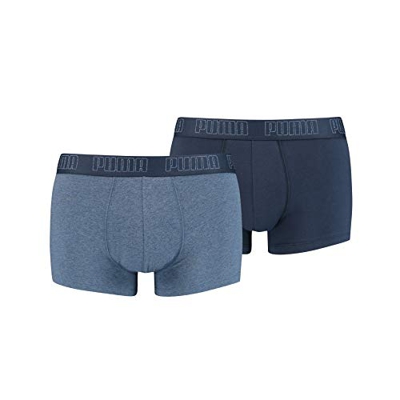PUMA Basic Pack de 2 Calzoncillos, Azul (Denim), L Hombre