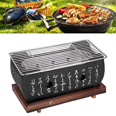 Parrilla de Barbacoa de Mesa Japonesa, Parrilla de Barbacoa Mini Estufa de Barbacoa de Carbón para el Hogar Accesorios para Horno Parrilla con Placa B