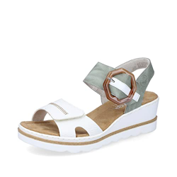Rieker Damen 67476 Sandalen, Sandalia Mujer, weiß, 37 EU en oferta