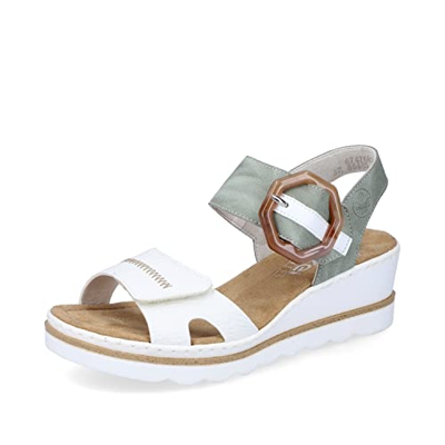 Rieker Damen 67476 Sandalen, Sandalia Mujer, weiß, 37 EU