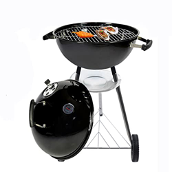 Barbacoa de carbón vegetal, con tapa, diámetro de 47 cm, barbacoa de carbón vegetal con ruedas, para camping o jardín precio