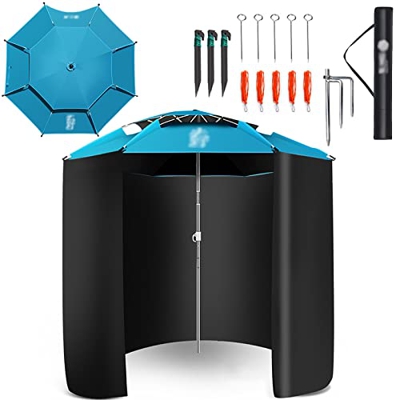 LIGUOYI Sombrillas Playa Sombrilla para Exterior 220cm/240cm/260cm Sombrilla Parasol para Jardín con Mecanismo De Inclinación Sombreado 100% Portátil 