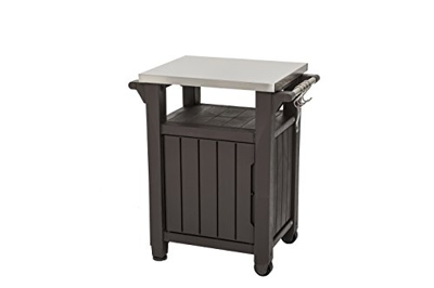 Keter - Mueble Barbacoa pequeño para jardín, Capacidad 150 litros, Color marrón