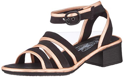 FLY London Elat184fly, Sandalia con Pulsera Mujer, Multicolor (Blush Gold/Black 001), 35 EU