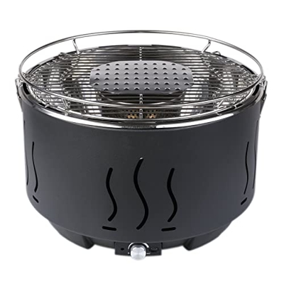 Barbacoa de carbón portátil de acero inoxidable, barbacoa, mesa con interfaz de mirco, ventilador incorporado y bolsa de transporte, para balcón, camp