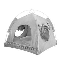 A/O Tienda de campaña para gatos, cuevas para mascotas pequeñas, portátil, transpirable, desmontable, lavable, atractiva, adecuada para interiores y e características