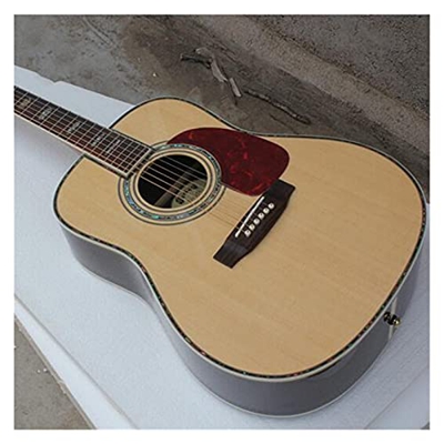 WANANNIGHT Guitarra electrica Cuerpo Redondo Guitarra acústica Spruce sólido Top Acoustic Electric Guitar Guitarra acústica eléctrica 41"Guitarra