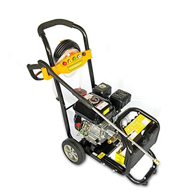 Limpiador de alta presión de 170 bares, motor de gasolina, vapor, 7,5 CV, limpiador de superficies 9 l/min, tubo de 8 m, manguera de aspiración de 2 m