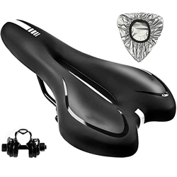 Asiento de Bicicleta, Sillín de Asiento de Bicicleta de Gel, Cómodo Acolchado de Espuma de Memoria con los Resortes, Impermeable y Transpirable, para  precio