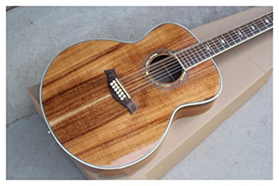 Body 12 Strings K55 Guitarra acústica 12 Cuerdas K55E Guitarra folclórica eléctrica acústica Adecuada para Jugadores en Todas Las etapas. Guitarra (Co