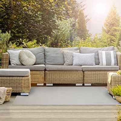 KARAT Alfombra de exterior de diseño – como aterrador o flecha – Para balcón y terraza – Corte a medida (Gela, 180 x 900 cm)