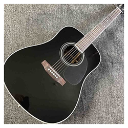 WANANNIGHT Guitarra electrica Top Spruce Sólido, Cuerpo De 35s D, Fretboard De Palisandro, Guitarra Acústica Negra, Aceptada En La Cabeza en oferta